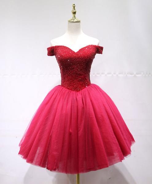 Cute tulle beads short dress, tulle homecoming dress cg2666