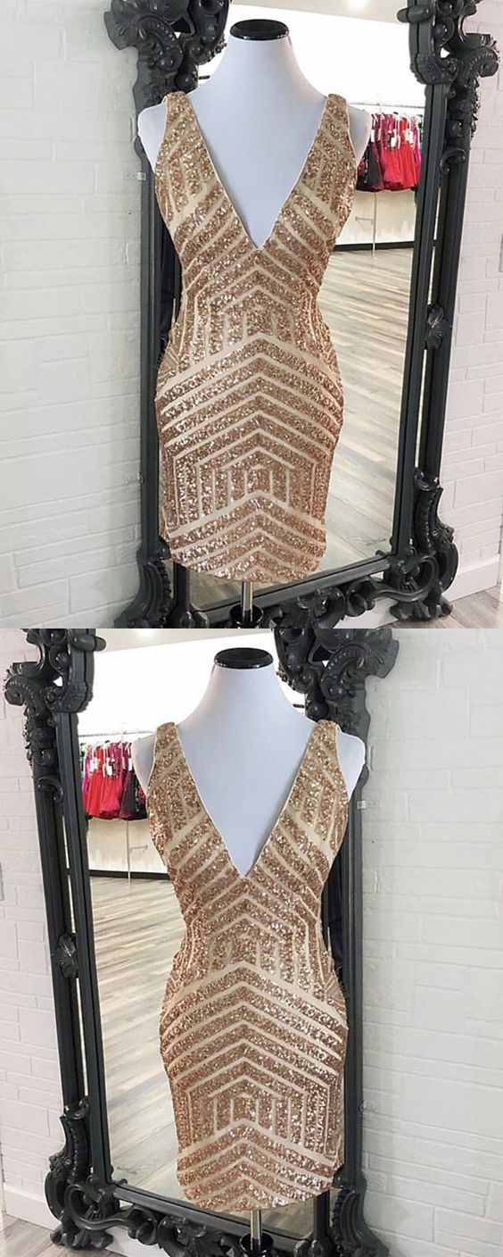 rose gold sequin homecoming bodycon dresses cg2727