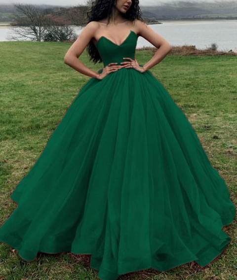 green ball gown,organza ball gown,green wedding dress,puffy wedding prom dress cg2829