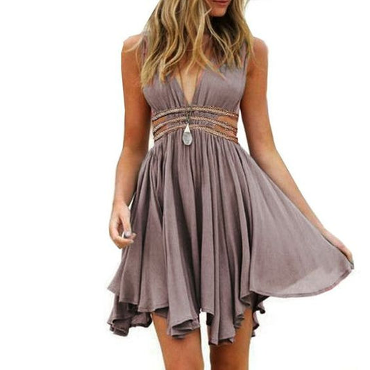 A-Line Deep V-Neck Short Grey Chiffon Homecoming Dress with Sequins cg2999