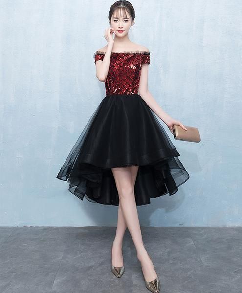 Burgundy sequin tulle short dress, homecoming dress cg3052