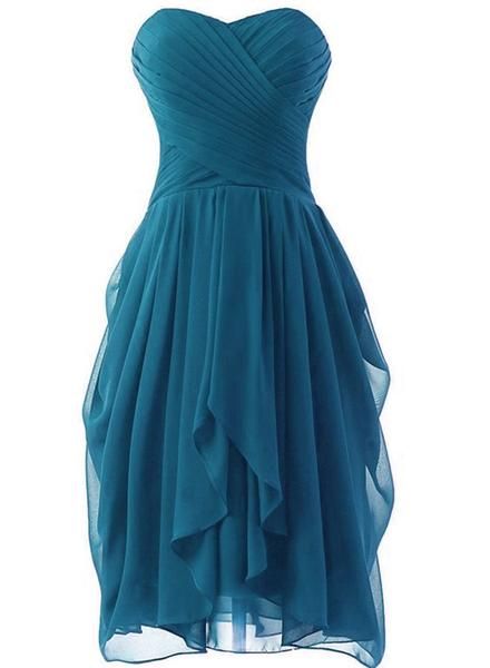 Beautiful Teal Color Short homecoming Dress, Chiffon Sweetheart Short Party Dress cg3127