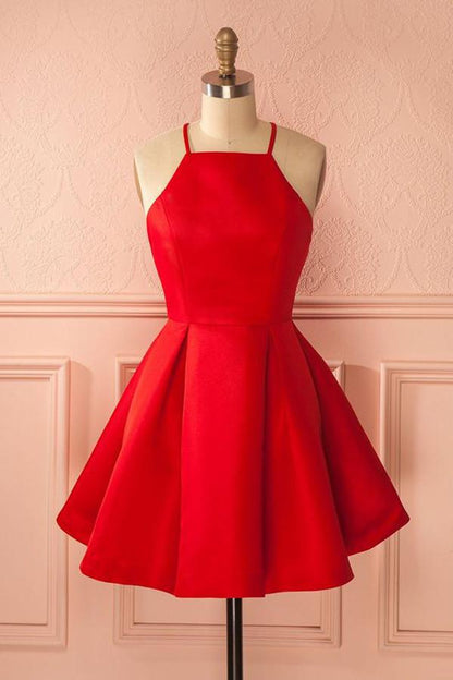 Short Straps Red Dresses,Cheap Homecoming Dress for Girl cg326