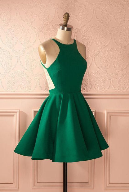 Short Green Graduation Dress, Homecoming Dresses cg328