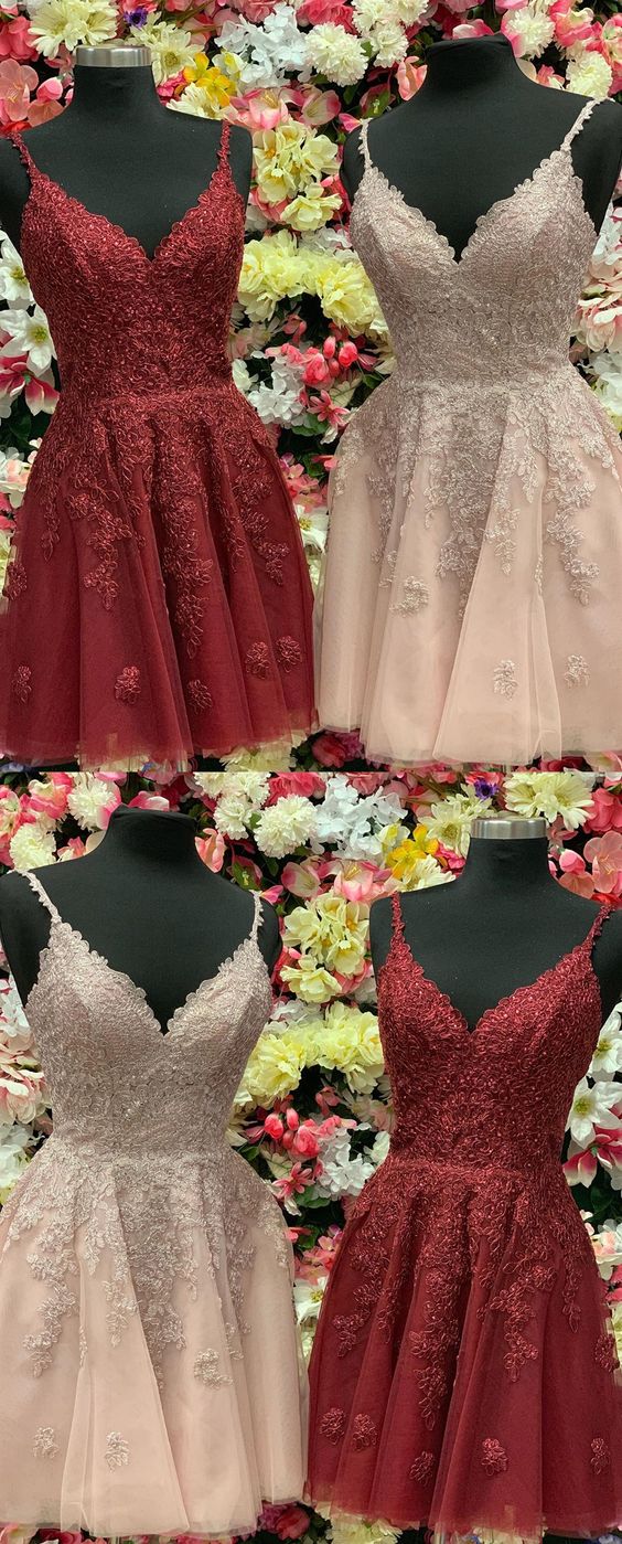 champagne short homecoming dresses, modest lace homecoming dresses, burgundy short dresses cg3606