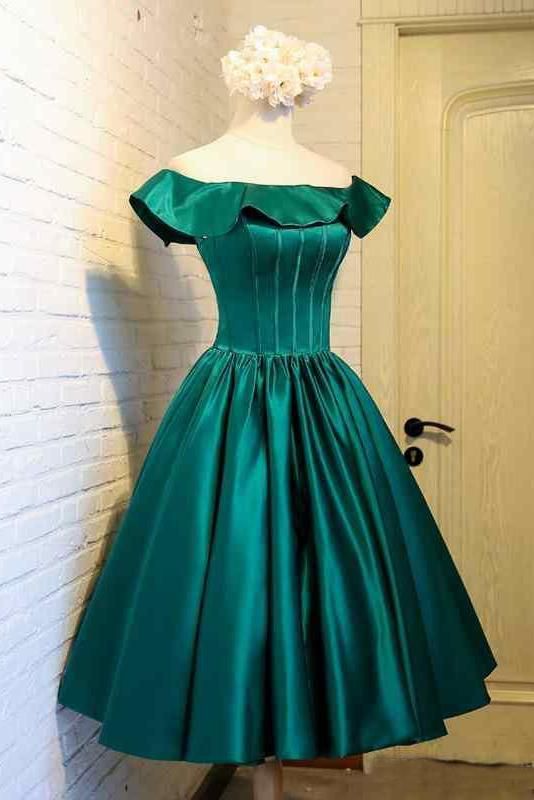 2019 Homecoming Dresses off shoulder green homecoming dress cg3640