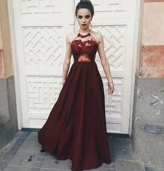 Sexy Prom Dress,Burgundy Prom Dresses,Chiffon Prom Dress,Long Prom Dress,Appliques Prom Dress 3693