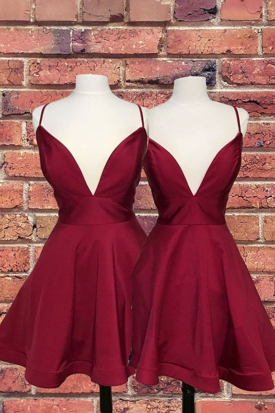 simple homecoming dresses 2019, short red homecoming dresses party dresses  cg3778