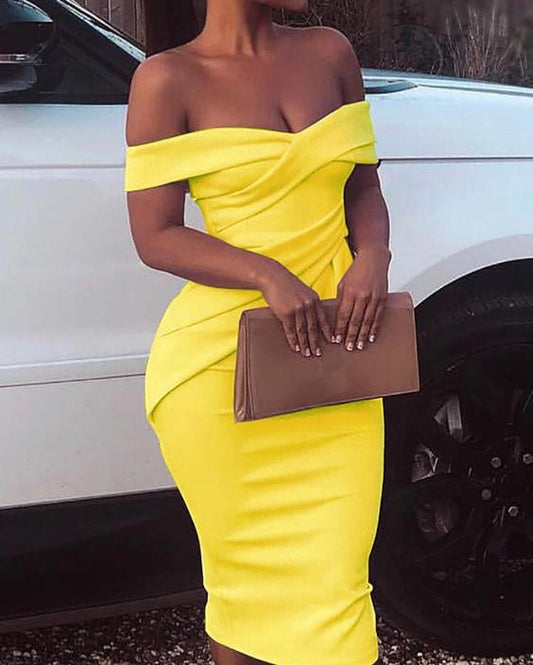 yellow short off shoulder homecoming dress cg4086