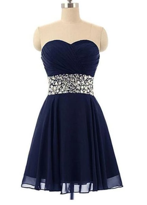 Lovely Chiffon Beaded Blue Homecoming Dress, Short Dress 2020 cg4147