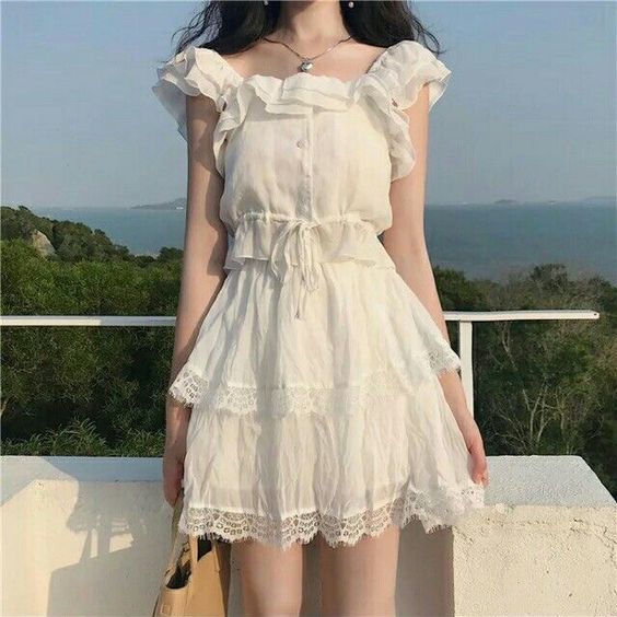 white cute homecoming dress cg4220