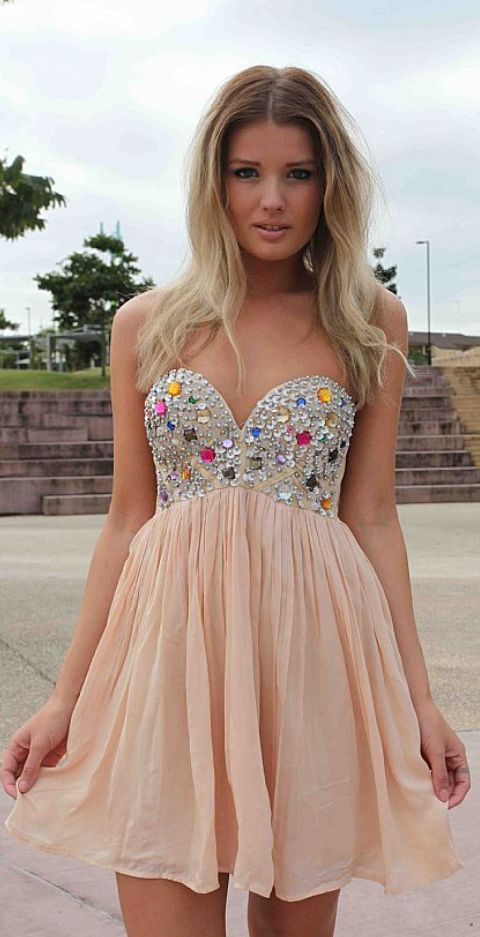 Cute Sweetheart Empire Waist Junior Homecoming Dress cg4464