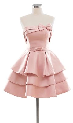 pink homecoming dress with bowknot cg4551