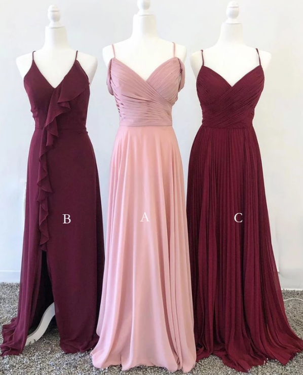 SIMPLE SWEETHEART CHIFFON LONG PROM DRESS CHIFFON BRIDESMAID DRESS cg4710