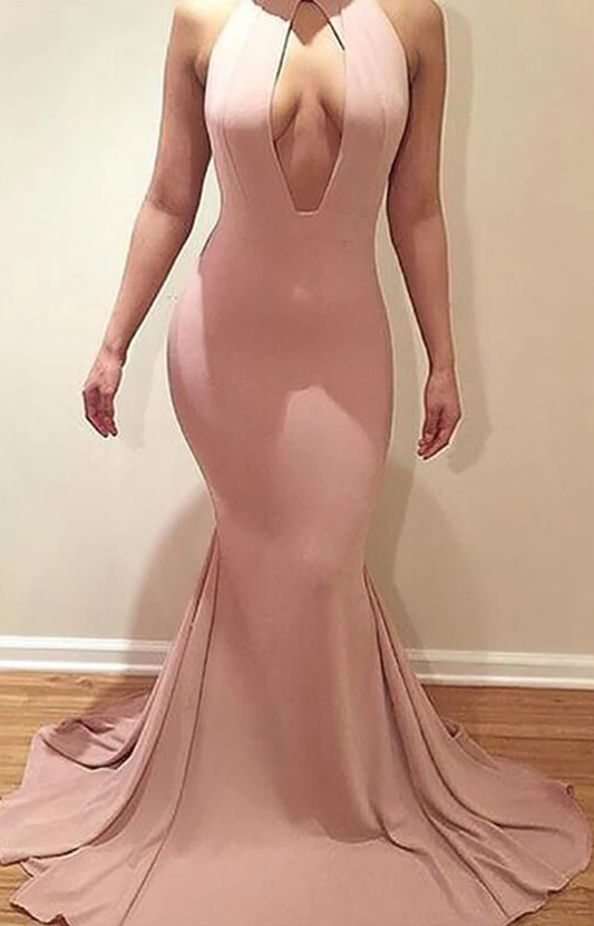 Sexy Mermaid Ruffles Sleeveless Sweep Train Plus Size Evening prom Dresses with Keyhole  cg4958