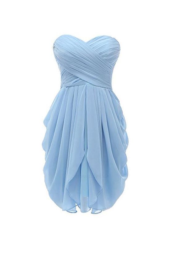 Cheap Excellent Short Homecoming Dress Strapless Chiffon Short Bridesmaid Dresses  cg5666