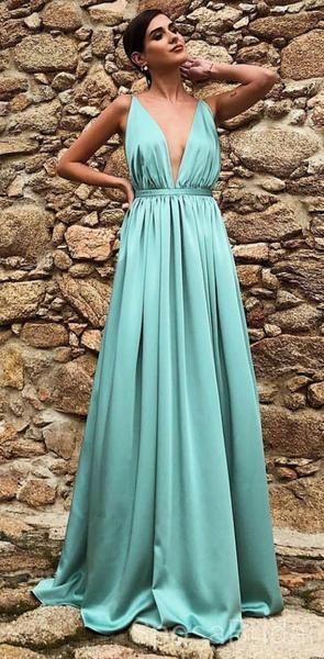 Charming Spaghetti Straps Long Simple Cheap prom dress cg5910