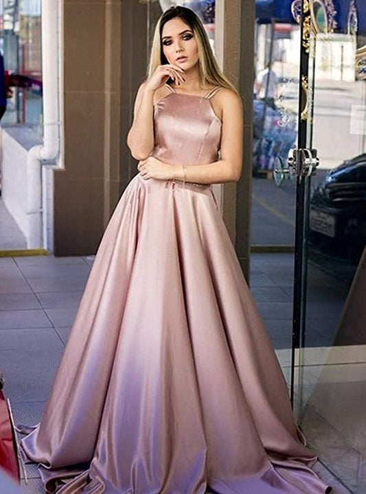 Champagne Prom Dresses,Halter A-line Prom Evening Dresses  cg6312