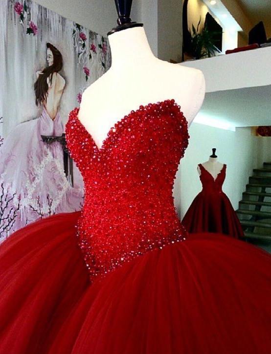 Red wedding dresses ball gowns prom dress for bride  cg6327