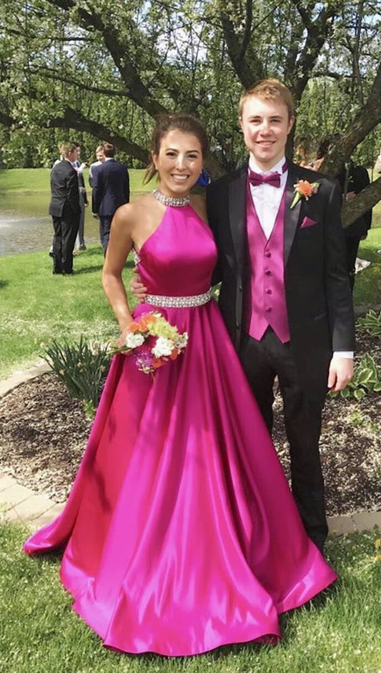 Hot Pink Long Prom Dresses, Formal Evening Dresses Graduation Dresses Party Dresses  cg6613