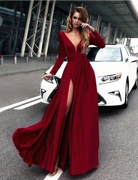 2020 Burgundy Prom Dress, Long Prom Dress, A Line Simple Prom Dress cg6701