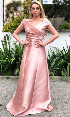 Off The Shoulder Satin Long Prom Dress  cg6755