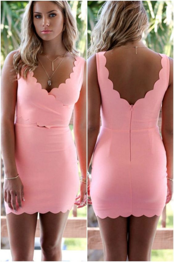 V Neck Short Satin Homecoming Dresses  cg6780