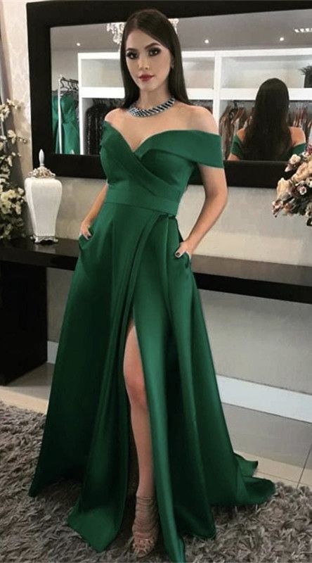 Off Shoulder Prom Dresses With Pockets   cg6940