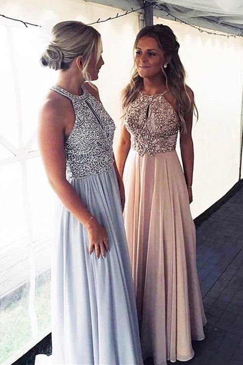 Luxurious Beads Chiffon Long Prom Dress cg732