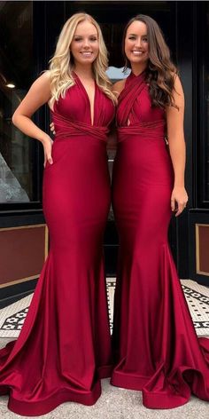 Burgundy Simple Long Bridesmaid prom Dresses  cg7345