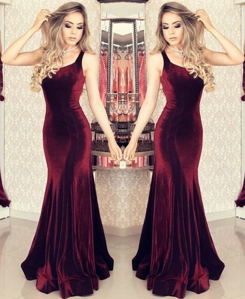 Mermaid Prom Party prom Dresses One Shoulder Formal Women Dress, Cheap Evening Dress  cg7537