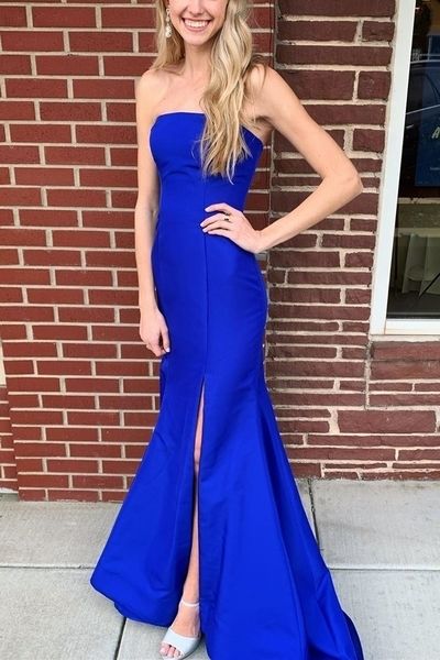 Simple Mermaid Royal Blue Prom Dress  cg7612