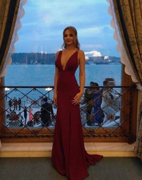 Sexy Slit Evening Dress,Open Back Burgundy Party prom Dresses  cg7708