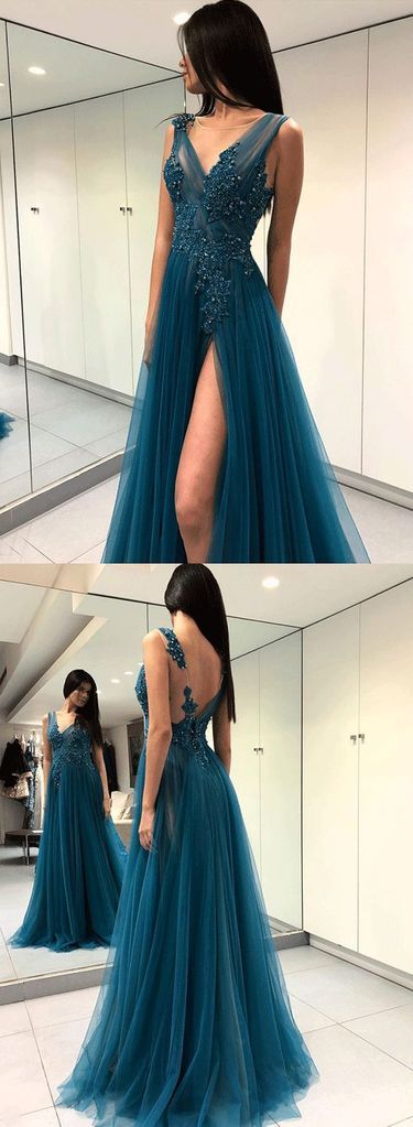 Fashion V-neck A-line Long Prom Dress Semi Formal Dresses Wedding Party Dress  cg794