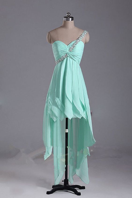 Pretty Mint Short High Low Sweetheart Prom Dresses, High Low Graduation Dresses  cg8517