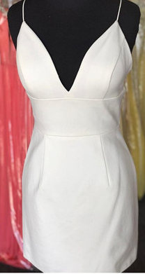 white homecoming dress, tight homecoming dress cg864