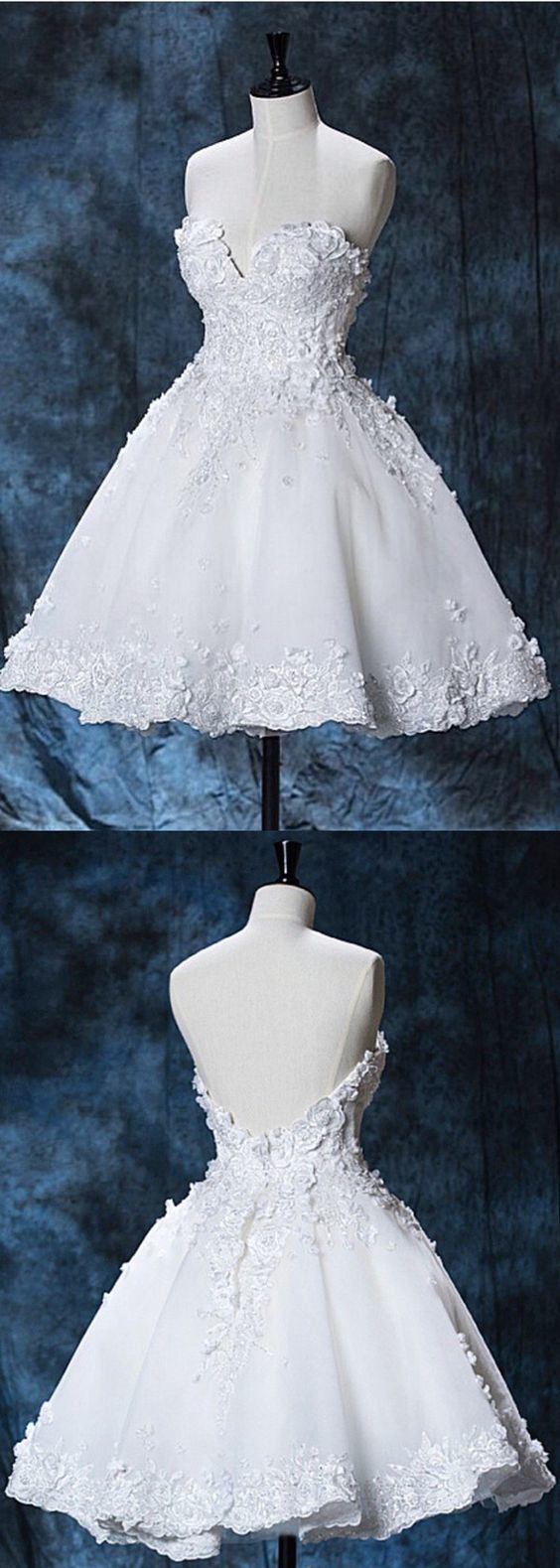 Chic Lace Sweetheart White Homecoming Dresses Short homecoming Dress cg879