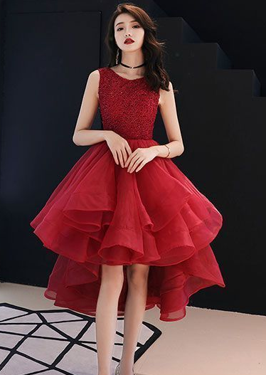 Cute A line round neck tulle short  dress, homecoming dress cg881