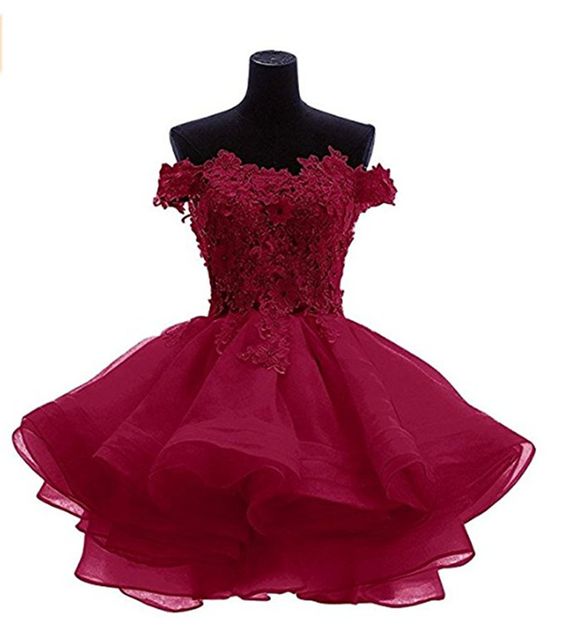 Homecoming Dress,Sexy Off Shoulder Burgundy Puffy Short Homecoming Dresses  cg9066