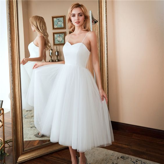 Elegant Spaghetti Strap Sweet Tulle Short Homecoming Dress  cg9372