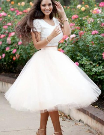 Custom Made Morden Homecoming Dress Short, Ivory Homecoming Dress, Dresses For Cheap, Two Pieces Dresses cg939