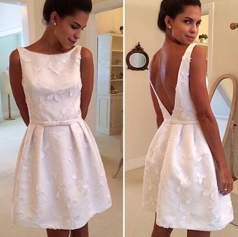 Sexy White Short Dress,A Line Homecoming Dresses,Mini Dresses   cg9509