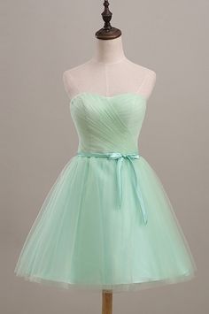 Cute A-line Sweetheart Knee Length Tulle Homecoming Dress With Sash   cg9583