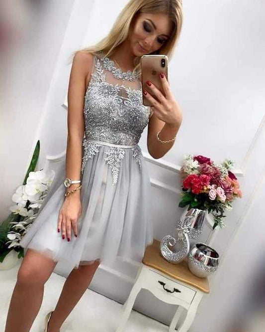 Light Grey Homecoming dresses short,Short Dresses,Homecoming Dress,Graduation Dress  cg9610