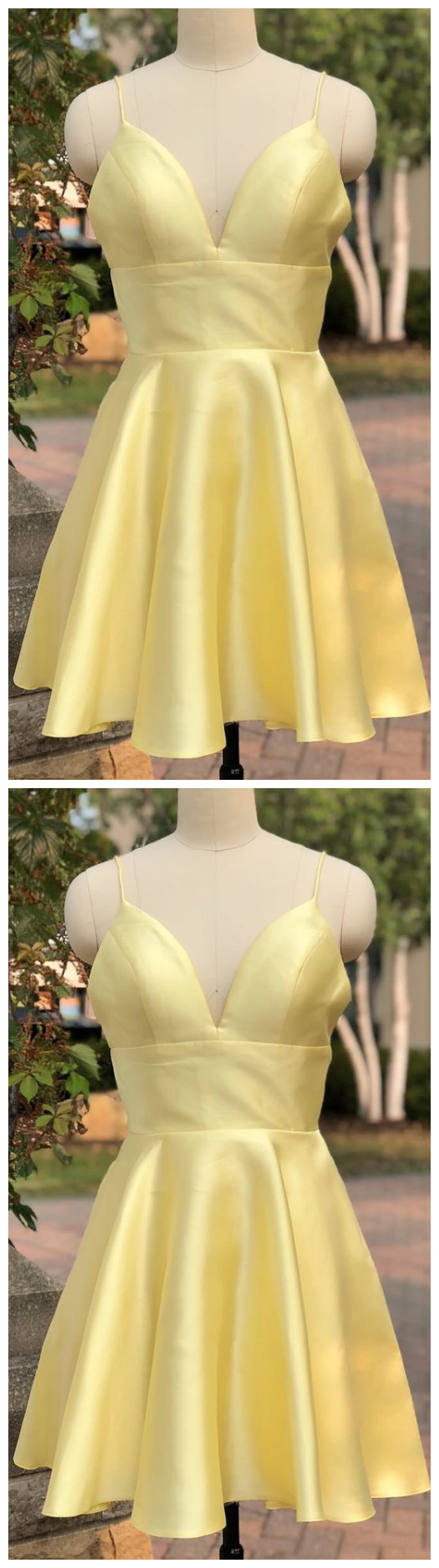 Light Yellow Homecoming Dresses, Cute Short homecoming Dresses, Party Dress cg964