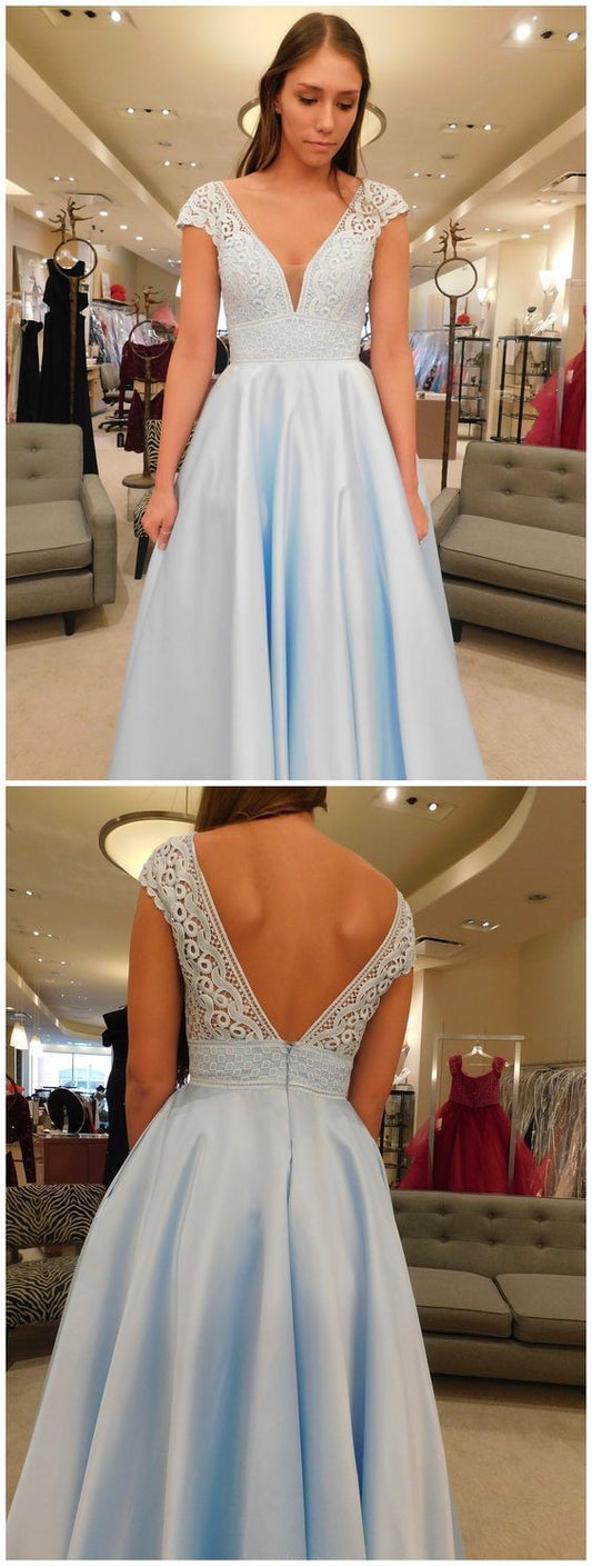 Custom Made Trendy Blue Prom Dresses, Simple Prom Dresses, Prom Dresses Lace, Prom Dresses  cg9710