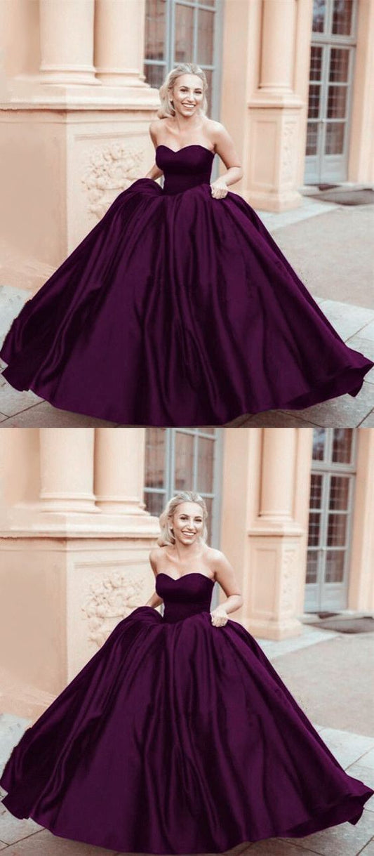 satin sweetheart ball gowns wedding dresses  Prom Dress, Evening Gowns   cg9943